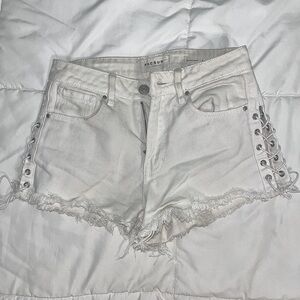 Pacsun High Rise Tie Up Jean Shorts